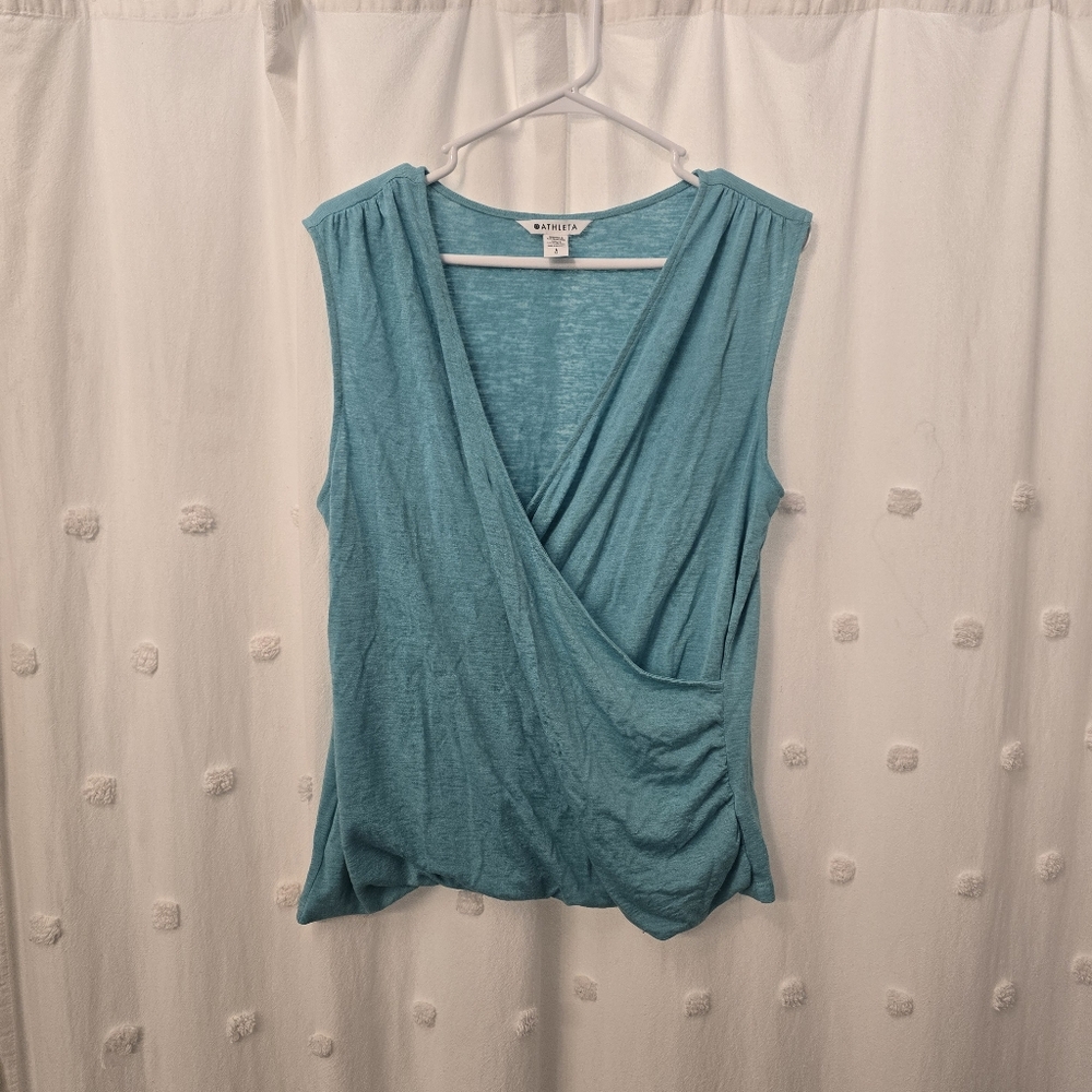 Athleta Breezy Wrap Tank Large Teal